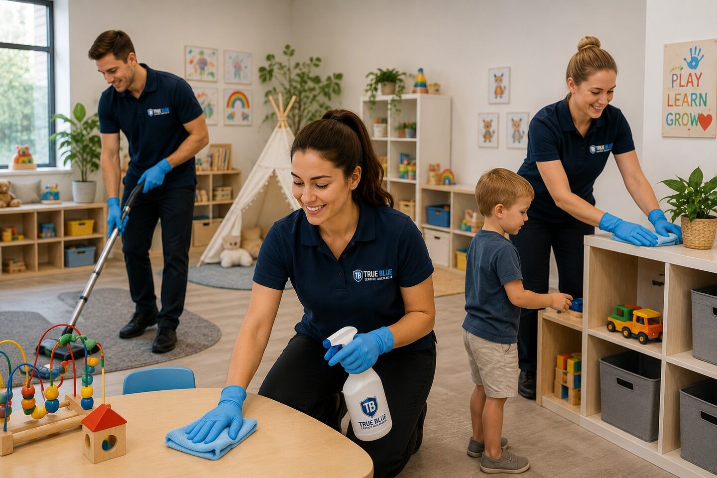 True Blue cleaning a childcare centre playroom
